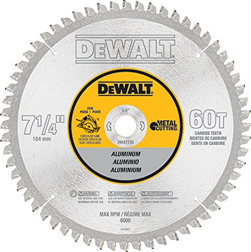 DeWalt DWA7758 Aluminum Cutting Saw Blade, 60 Teeth, 7-1/4"