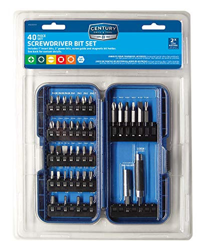 Century Drill & Tool 68941 40 Piece Premium S2 Screwdriving Bit Set