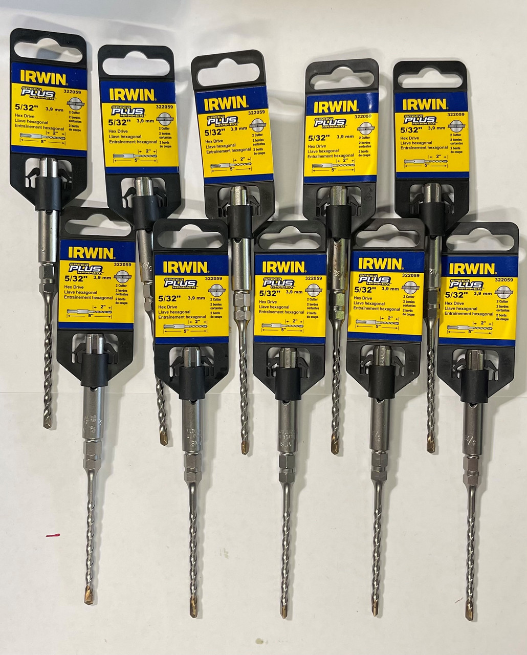 Irwin Tools 322059 5/32 x 2 x 5 Speedhammer Plus Hex Drive Drill Bit - 10 pack