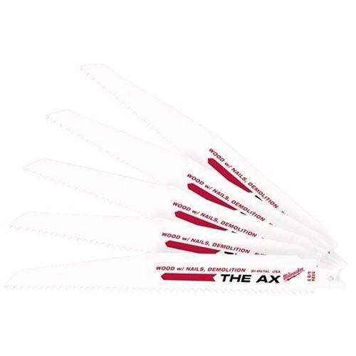 Milwaukee 48-00-5026 The Ax 9-Inch 5 TPI Reciprocating Saw Blades, 5-Pack