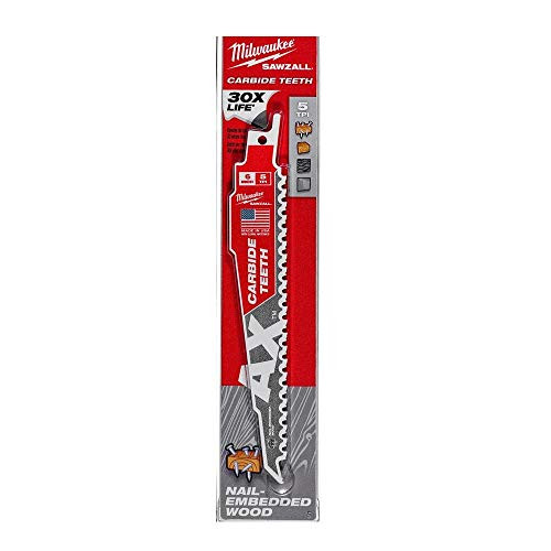 Milwaukee The Ax with Carbide Teeth SAWZALL Blade 6 in. 5T (5 Pk) 48-00-5521