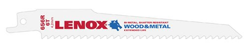 Lenox 20530-B656R 6" x 3/4" x 0.050"" 6-TPI All Purpose Bi-Metal Reciprocating Saw Blades 25 per Package