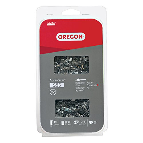 Oregon S56T AdvanceCut 16-Inch Chainsaw Chain, Fits Husqvarna, Echo, Craftsman, Homelite, Poulan (2-Pack)