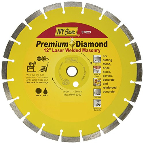 IVY Classic 37023 Premium Laser Welded Masonry Segmented Diamond Blade, 12"