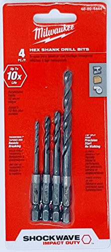 Milwaukee 48-89-4444 Shockwave Impact Hex Drill Bit Set, 4-Piece