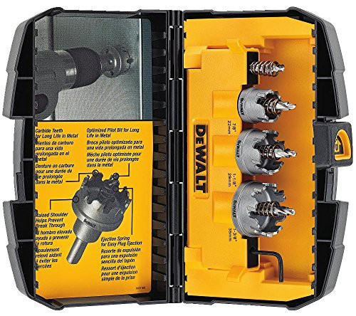 DeWalt DWACM1802 Hole Saw Kit, Metal Cutting, Carbide, 3-Piece
