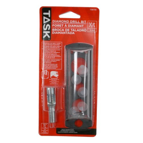 Task Tools T56735 Diamond Drill Bit with Water Cooling System and Bit Guide, 1/2"