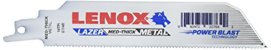 LENOX 6114R Bi-Metal Reciprocating Saw Blades, Thick Metal, 6", 14 TPI, 50pk