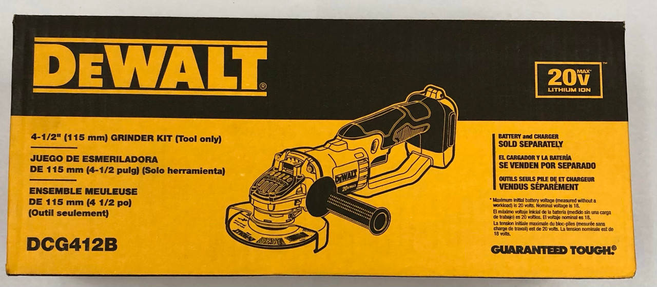 Dewalt DCG412B 20V MAX* Lithium Ion 4-1/2" Grinder (Tool Only)