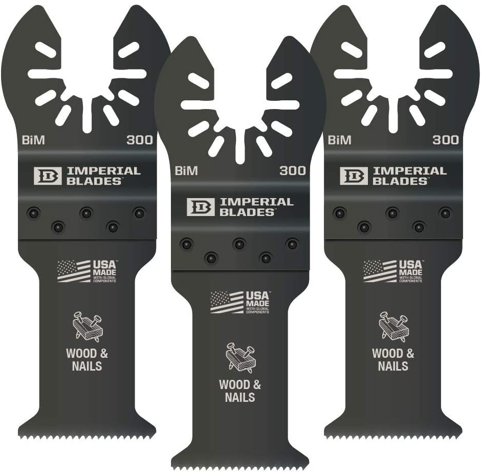 Imperial Blades-IBOA300-3 U.S.A.-ONE FIT 1-1/4"" Long Life BM for Wood w/Nails 3 Pack Oscillating