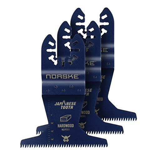 Norske Tools NOTP274 2-3/4 inch Japanese Tooth Bi-Metal Oscillating Multi Tool Accessory Blades (3pc Pack) Universal Fit for Cutting Wood and Hard Wood