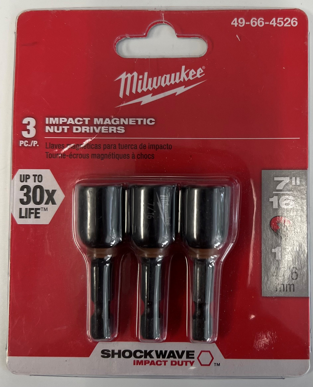 Milwaukee 49-66-4526 Shockwave 7/16-by-1-7/8-Inch Magnetic Nutdriver