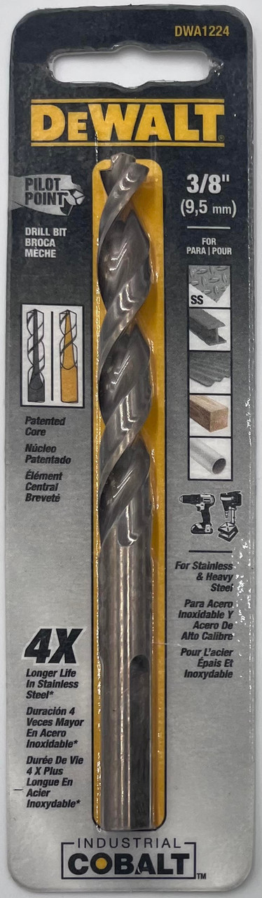 DeWalt DWA1224 Pilot Point Black Oxide Drill Bit 3/8 in