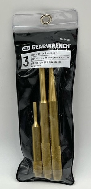 GEARWRENCH 3 Pc. Brass Pin Punch Set - 70-546G - USA Made