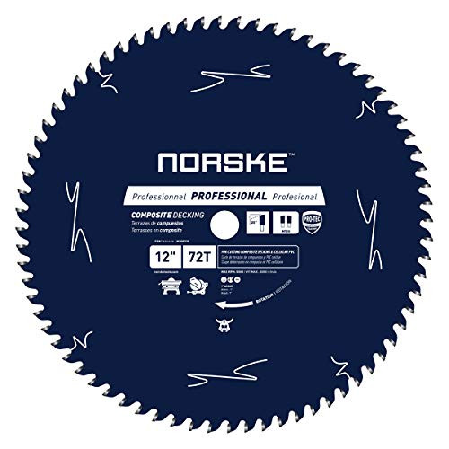 Norske Tools NCSBP230 Composite Decking Saw Blade, 12" x 72T