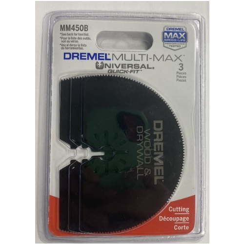 Dremel MM450B 3-Pack Wood & Drywall Oscillating Multi-Tool Blades, Cutting Blades Perfect For Precise Cuts - Universal Quick-Fit Interface Fits Bosch, Makita, Milwaukee, and Rockwell , Black
