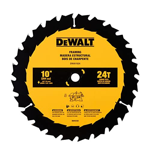DeWalt DWA11024 Framing Circular Saw Blade, 10" x 24T