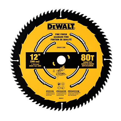 DeWalt DWA11280 Fine Finish Saw Blade, 12" x 80T