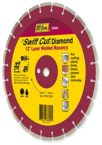 IVY Classic 38000 Swift Cut Laser Welded Masonry Diamond Blade, 12"