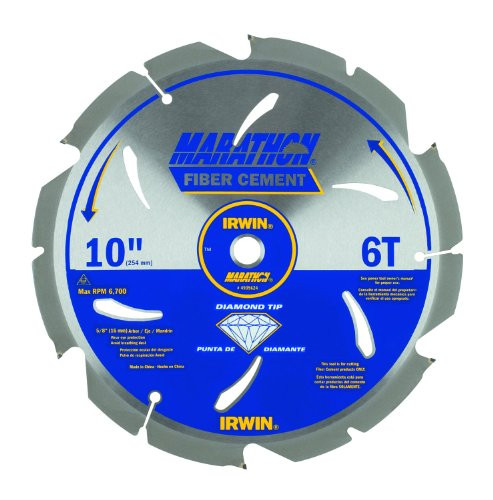 Irwin Tools 4935624 10" x 6T Polycrystalline Diamond Fiber Cement Circular Saw Blade