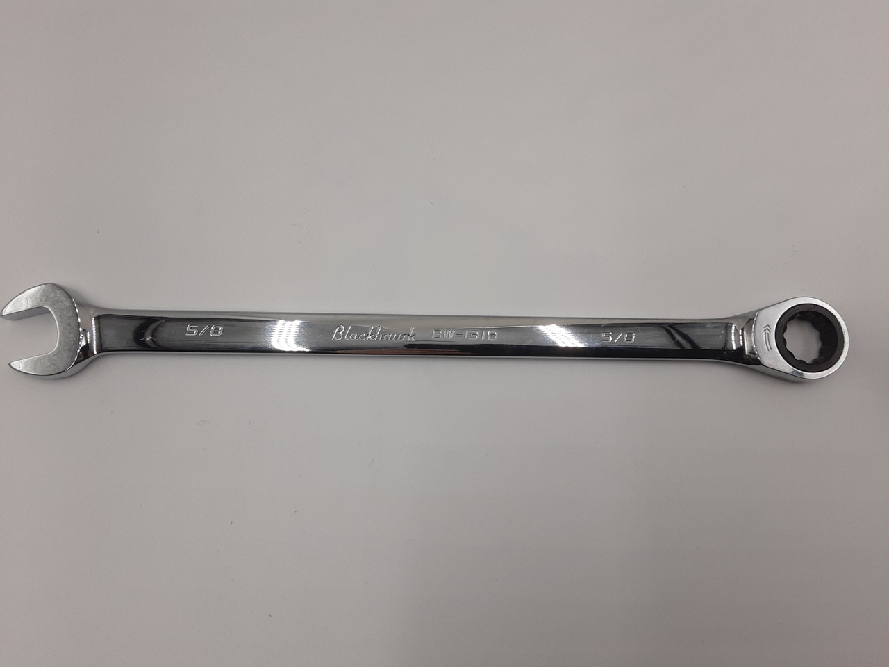 Blackhawk Full Polish XL Combination Non-Reversible Ratcheting Wrench - BULK - 5/8 inch - 12 Point