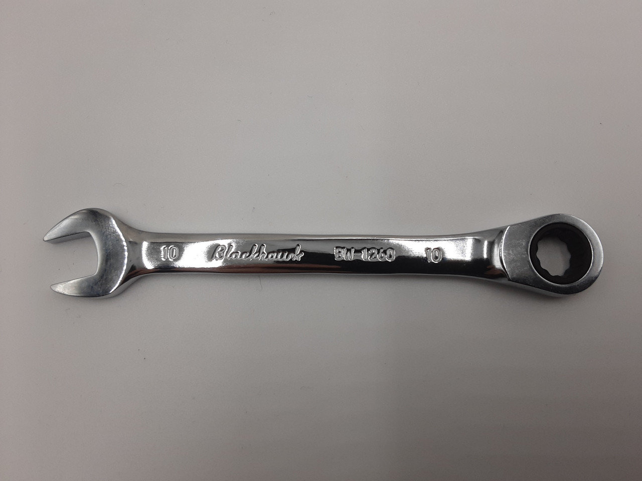 Blackhawk BW-1260 Full Polish Combination Non-Reversible Ratcheting Wrench - BULK - 10 mm - 12 Point