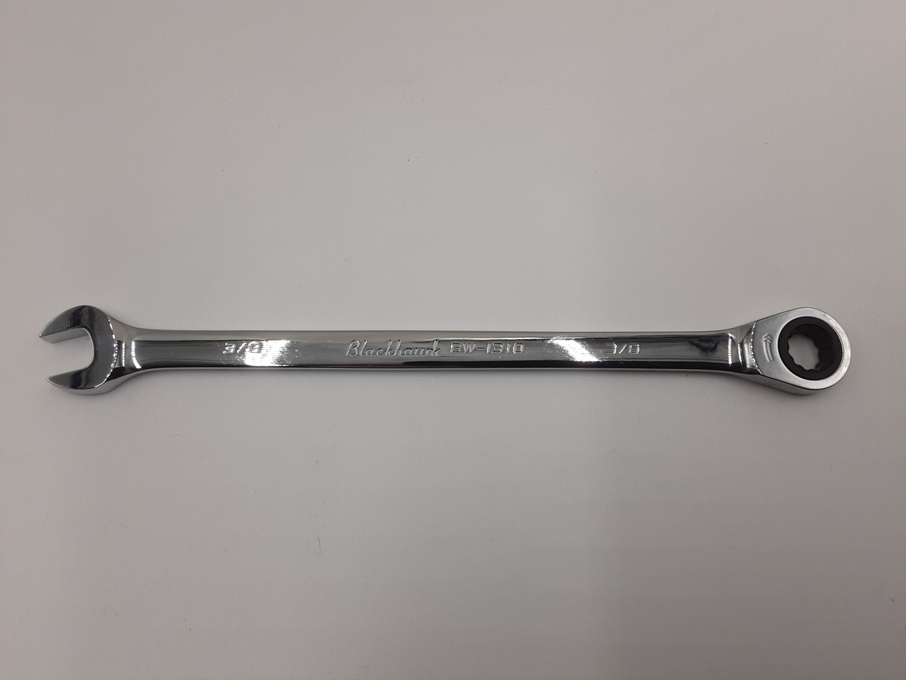 Blackhawk BW-1310 Full Polish XL Combination Non-Reversible Ratcheting Wrench - BULK - 3/8 inch - 12 Point