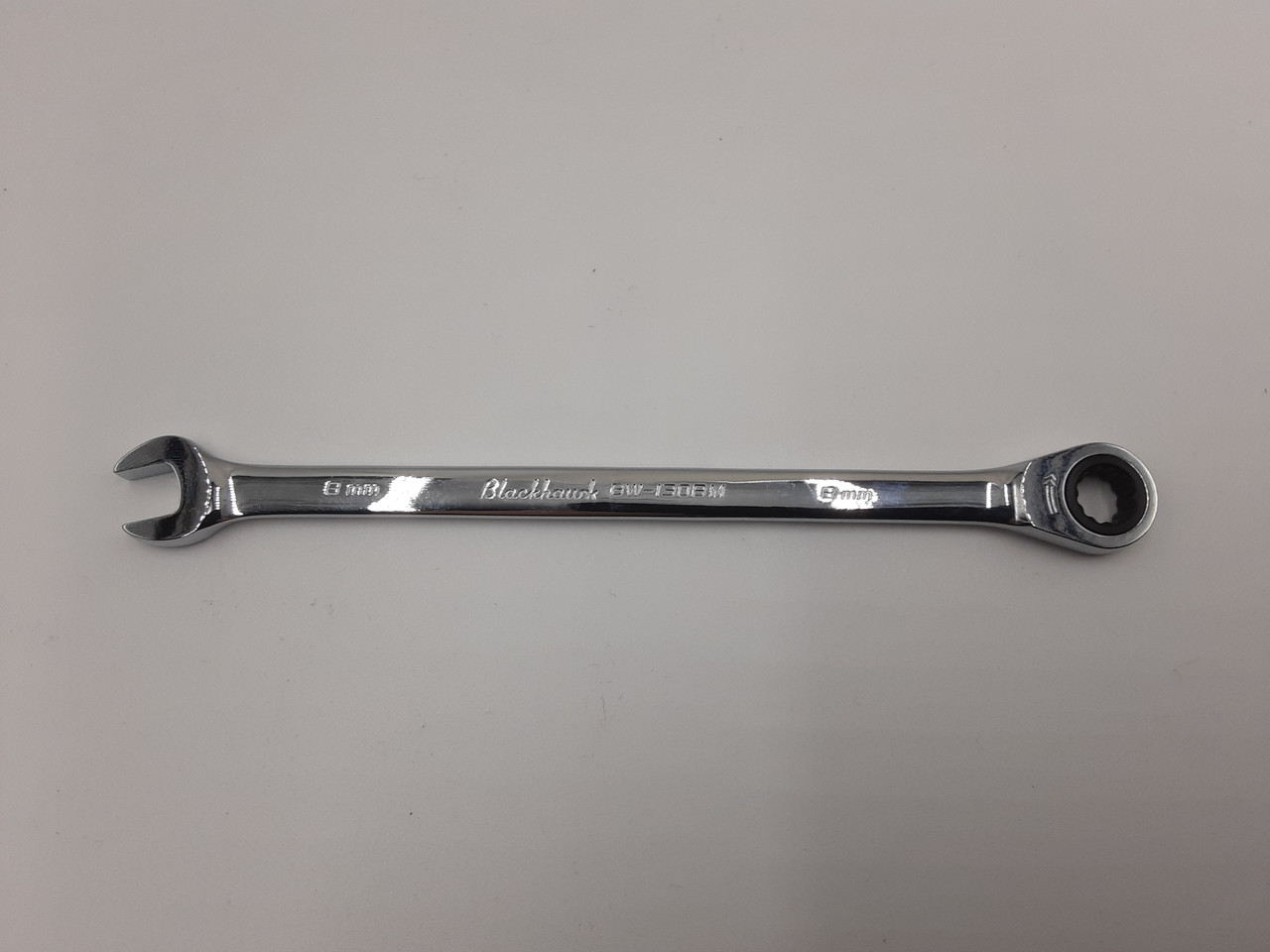 BLACKHAWK BW-1308M FULL POLISH XL COMBINATION RATCHETING WRENCH 8 MM - 12 POINT