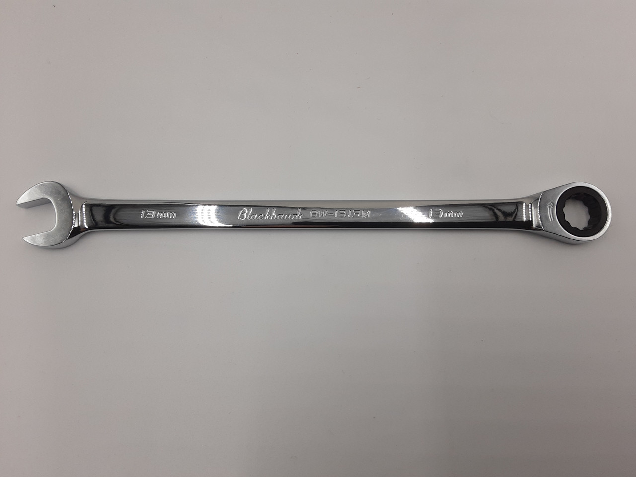 Blackhawk BW-1313M Full Polish XL Combination Non-Reversible Ratcheting Wrench - BULK - 13 mm - 12 Point