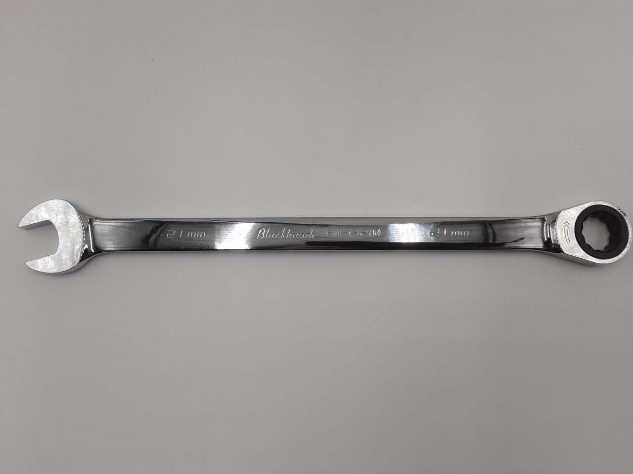 Blackhawk BW-1321M Full Polish XL Combination Non-Reversible Ratcheting Wrench - 21 mm - 12 Point