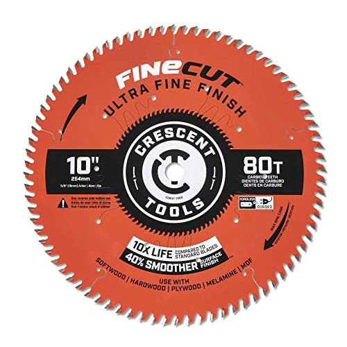 Crescent CSBUF-1080 FineCut Ultra Fine Finishing Carbide Blade, 10'' x 80T