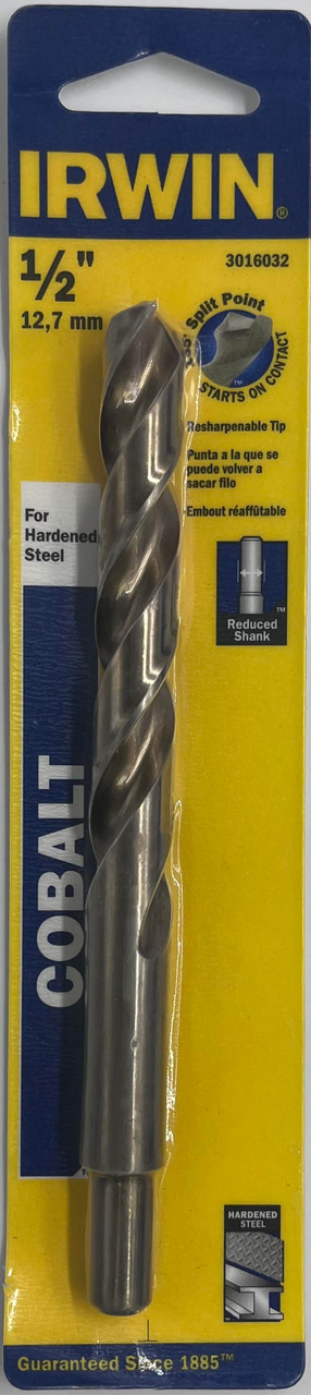 Irwin 3016032 Reduced Shank Cobalt Drill Bit 1/2 inch