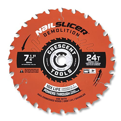 Crescent CSBFD-724 Nailslicer Demolition Carbide Blade, 7-1/4'' x 24T