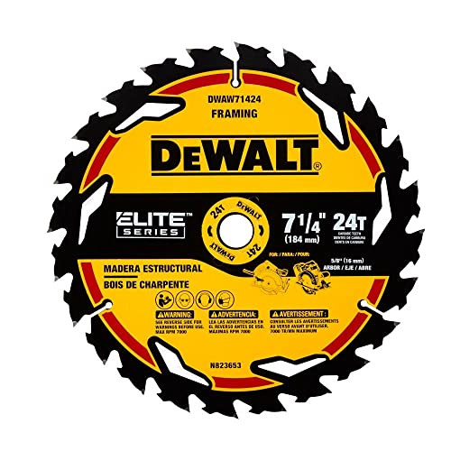 DeWalt DWAW71424 Elite Framing Carbide Blade, 7-1/4" x 24T