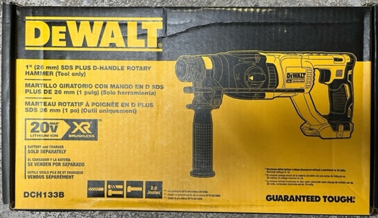 DEWALT 20V MAX* XR Rotary Hammer Drill, D-Handle, 1-Inch, Tool Only  (DCH133B) Express Tool Supply