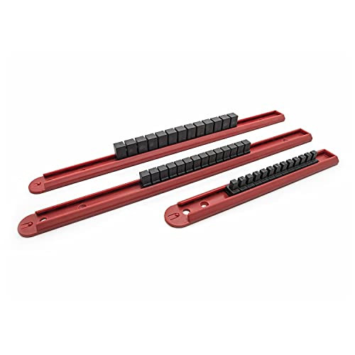 Gearwrench 83103  1/4", 3/8" & 1/2" Drive Socket Rail Set, 40 Clips, 3-Piece