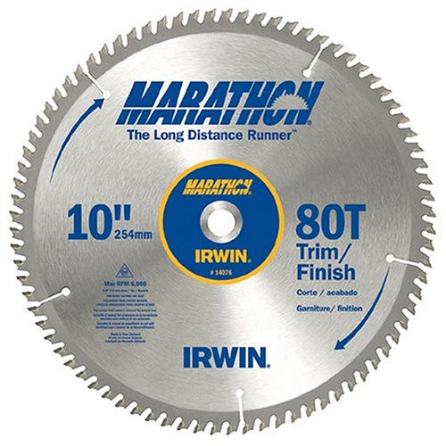 Irwin Industrial Tools 14076 10-Inch 80-Teeth 5/8-Inch Arbor Miter and Table Saw Blade Irwin Industrial Tools 14076 10-Inch 80-Teeth 5/8-Inch Arbor Miter and Table Saw Blade
