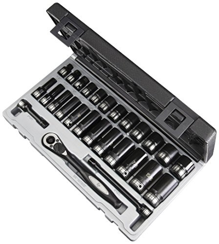 Grey Pneumatic 81627RD 27PC 3/8in Drive 6PT FRACT STD & DEEP DUO-SOCKET SET
