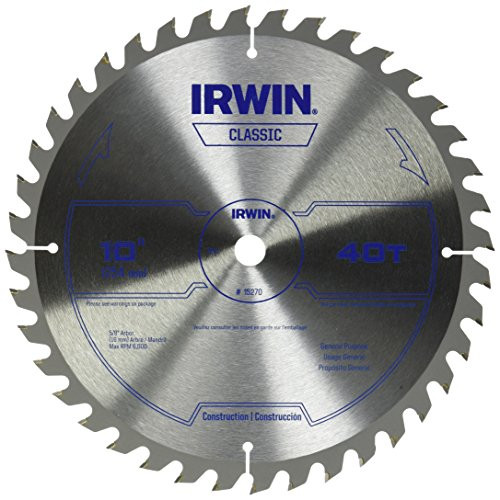 IRWIN Tools Classic Series Carbide Table / Miter Circular Saw Blade, 10-Inch, 40T (15270)