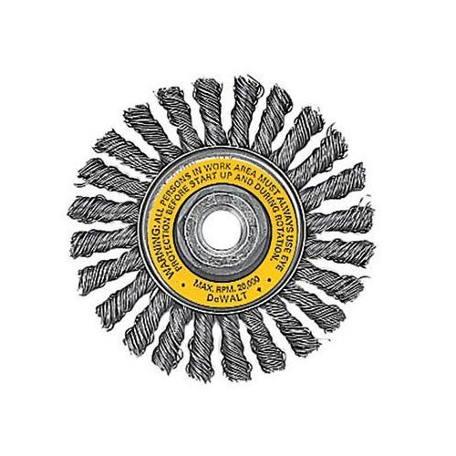 DEWALT DW4930 4-Inch by 5/8-Inch-11 Full Cable Twist Wire Wheel/Carbon Steel .020-Inch