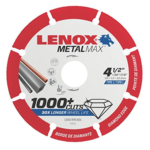 Lenox Tools 1972921 METALMAX Diamond Edge Cutoff Wheel, 4.5