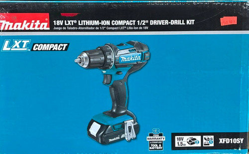 Makita XFD10SY 18V LXT Lithium-Ion Compact Cordless 1/2" Driver-Drill Kit (1.5Ah)