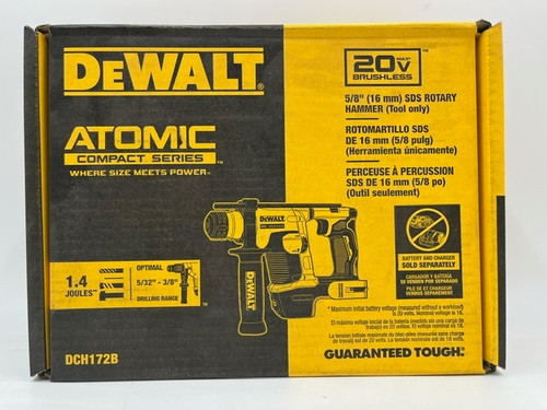 DEWALT 20V MAX SDS Plus Rotary Hammer Drill, Cordless, 5/8 in., Tool Only (DCH172B)
