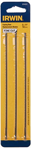 3-pack IRWIN Tools 6-3/8" (162mm) Coping Saw Replacement Blades, Fine Cut, (2014501)
