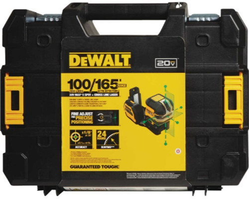 DEWALT 20V/12V MAX Laser Level, Cross Line Laser and 5 Spot Laser, Green, Bare Tool Only (DCLE34520GB)