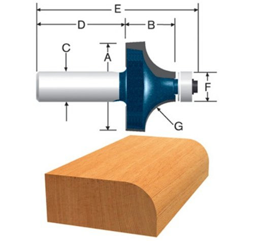 Bosch 85595MC 1-1/2 In. Roundover Router Bit