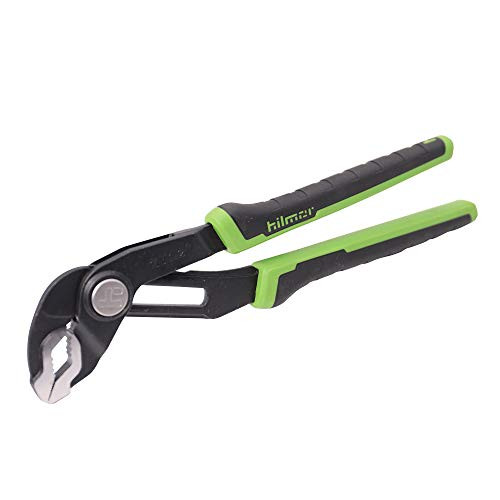 Hilmor 12" Quick Adjusting Tongue & Grove Pliers with Rubber Handle Grip, Black & Green, PBTGP12 1890998