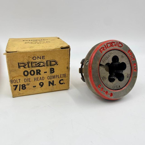 Vintage 00RB7/8 Bolt Die Head Complete, 7/8"-9 NC, Made in U.S.A.