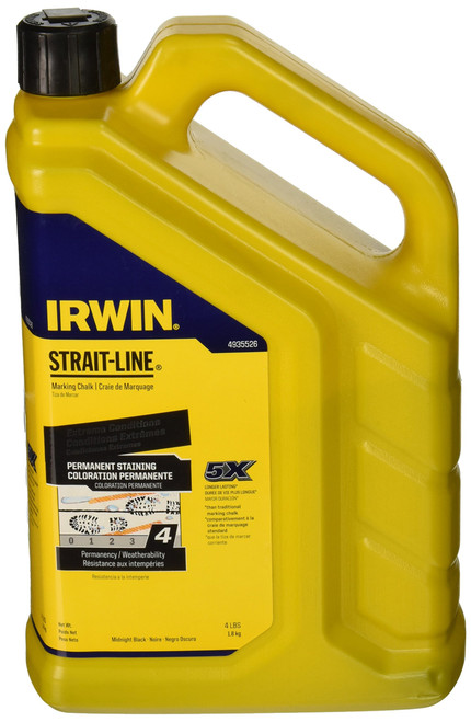 IRWIN STRAIT-LINE Marking Chalk, Permanent Staining, Midnight Black, 4 lbs (4935526)