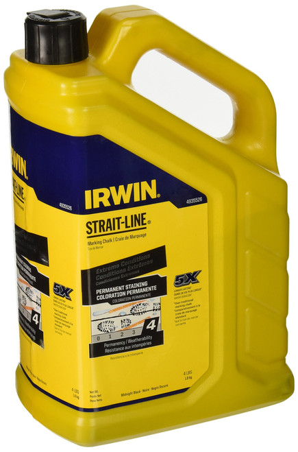 IRWIN STRAIT-LINE Marking Chalk, Permanent Staining, Midnight Black, 4 lbs (4935526)